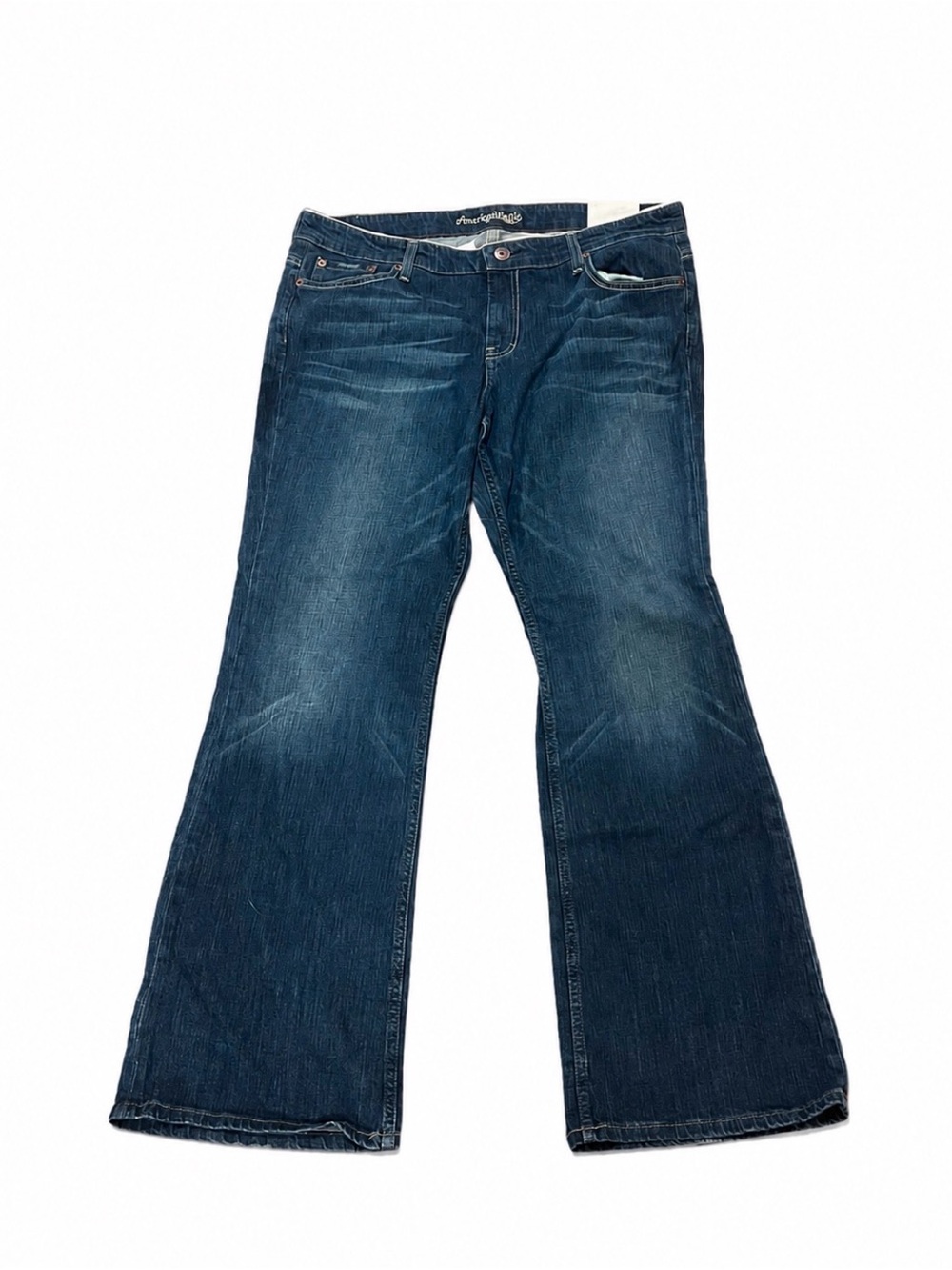 Vintage Y2K Women's American Eagle Low Rise Bootcut Jeans Sz 18 R Dark Wash NWT